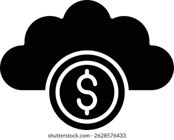 Icono de Vector de dinero en la nube. Se puede utilizar para aplicaciones de impresión, móviles y de Web.