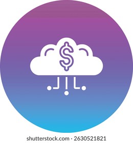 Icono de Vector de dinero en la nube. Se puede utilizar para aplicaciones de impresión, móviles y de Web.
