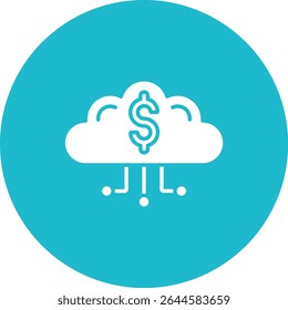 Icono de Vector de dinero en la nube. Se puede utilizar para aplicaciones de impresión, móviles y de Web.