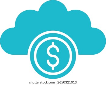 Icono de Vector de dinero en la nube. Se puede utilizar para aplicaciones de impresión, móviles y de Web.