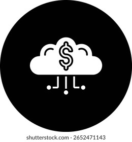 Icono de Vector de dinero en la nube. Se puede utilizar para aplicaciones de impresión, móviles y de Web.