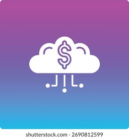 Icono de Vector de dinero en la nube. Se puede utilizar para aplicaciones de impresión, móviles y de Web.
