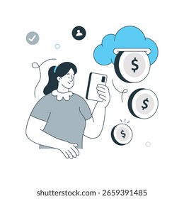 Cloud Money, Vektorgrafik. EPS 10-Datei