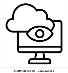 Cloud Monitoring Icon Element For Design