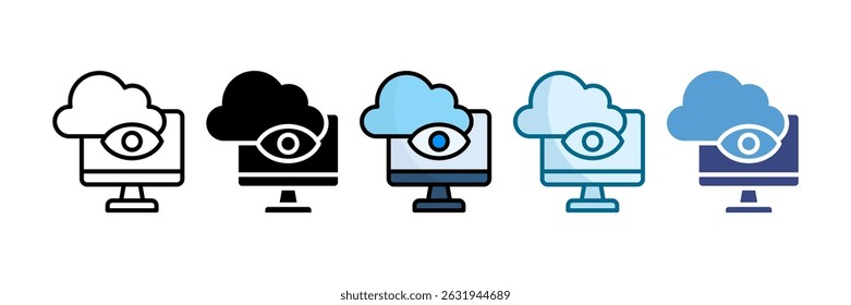 Cloud Monitoring Icon Set Multiple Style Collection