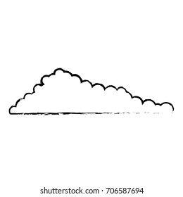 cloud monochrome blurred in white background vector illustration