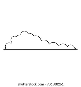 cloud monochrome in white background vector illustration