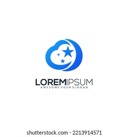 Mes en la nube Logo del sueño color moderno