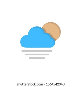 Cloud moon fog icon. Simple line, outline vector of two color weather icons for ui and ux, website or mobile application