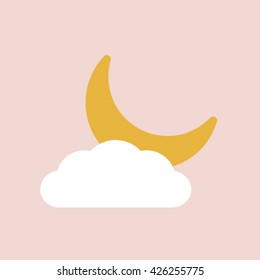 Cloud with moon icon.