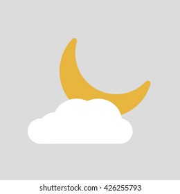 Cloud with moon icon.