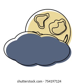 cloud and moon icon