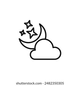 Cloud Moon Icon Collection Nighttime Sky Illustrations for Weather and Astronomy
