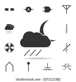 Cloud and Moon Icon. Detailed set of web icons. Premium quality graphic design. One of the collection icons for websites, web design, mobile app on white background