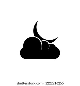 Cloud and moon icon. Element of weather. Premium quality graphic design icon. Signs and symbols collection icon for websites, web design, mobile app on white background