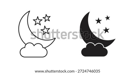 Cloud moon icon. filled flat sign for mobile concept and web design