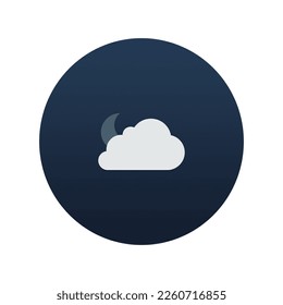 Cloud and moon icon, Flat vector illustration for web and mobile interface, EPS 10