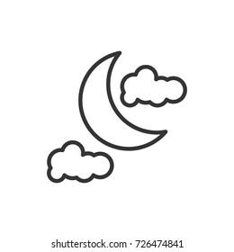 Cloud moon icon, illustration isolated vector sign symbol