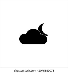 Símbolo de ilustración de icono de nube y luna