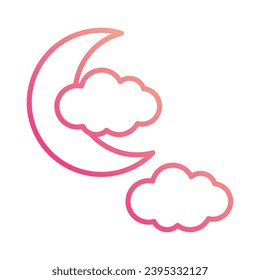 Cloud Moon icon isolate white background vector stock illustration