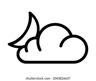 icono de nube y luna en fondo blanco
