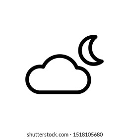 cloud and moon icon symbol logo template