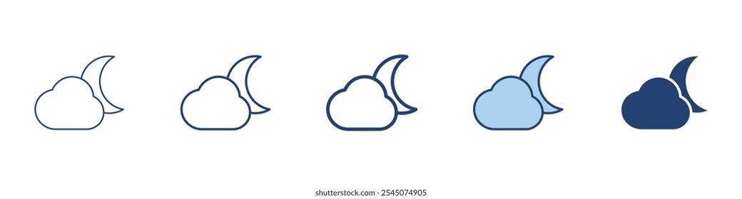 Cloud moon icon Symbol set collection