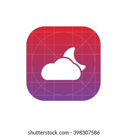 cloud with moon icon. vector eps10 icon