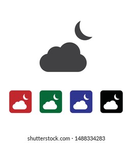 Cloud, moon icon - Vector. Nature vector illustration