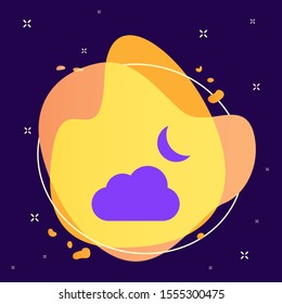 Cloud, moon icon - Vector outline symbol design from