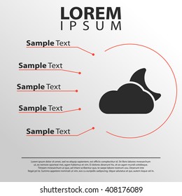 cloud with moon icon. weather infographics template