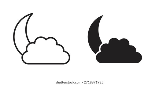 Cloud moon icons sign vectors. suitable for web, app, infographic, etc