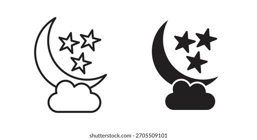 Cloud moon icons for use web design,logo.Symbol illustration.