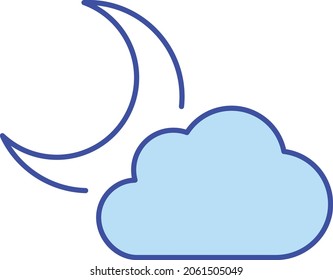 Cloud moon Isolated Vector icon which can easily modify or edit
