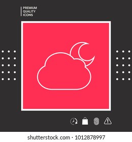 Cloud moon line icon