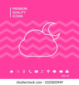 Cloud moon line icon