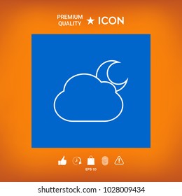 Cloud moon line icon