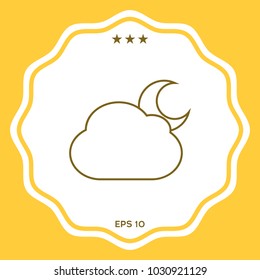 Cloud moon line icon
