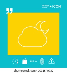 Cloud moon line icon