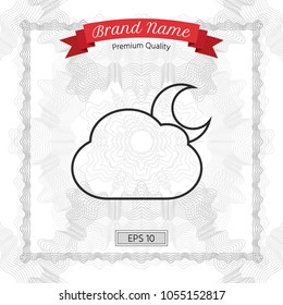 Cloud moon line icon