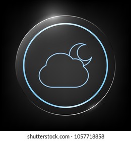 Cloud moon line icon