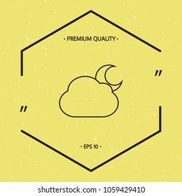 Cloud moon line icon