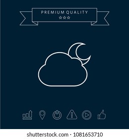 Cloud moon line icon