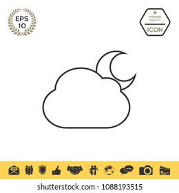 Cloud moon line icon