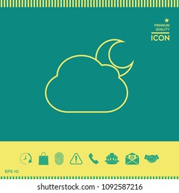 Cloud moon line icon