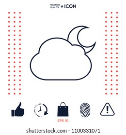 Cloud moon line icon