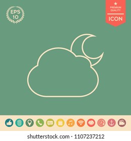 Cloud moon line icon