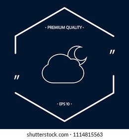 Cloud moon line icon