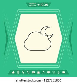 Cloud moon line icon