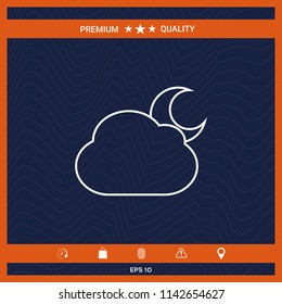 Cloud moon line icon